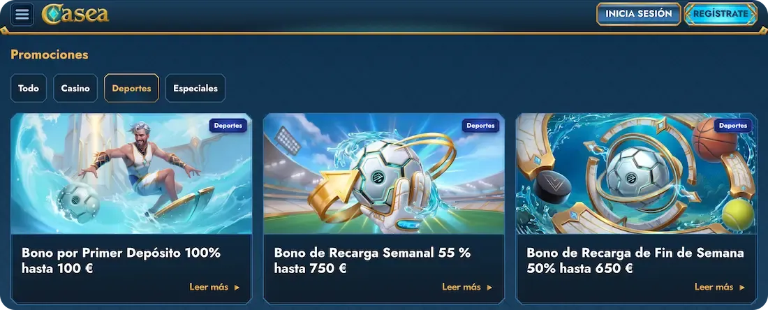 bonos deportivos del casino casea