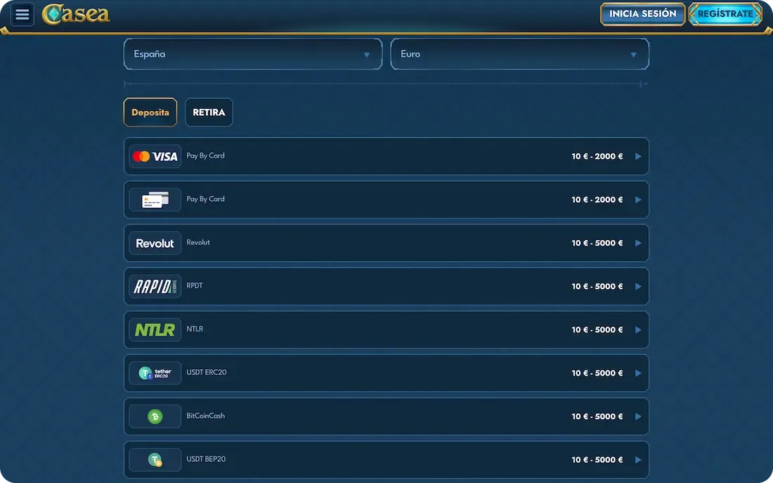 pagos del casino casea